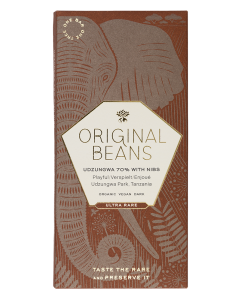 Cru Udzungwa 70% with nibs (EU organic) 70g.